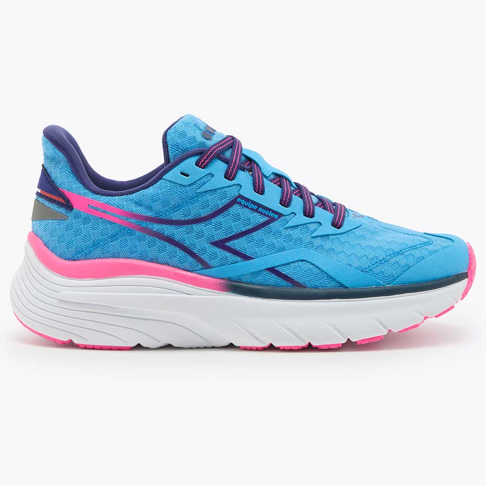 Diadora, Scarpa da corsa Nucleo da donna - Bonnie Blue/Pink Fluo - Regolare (B)