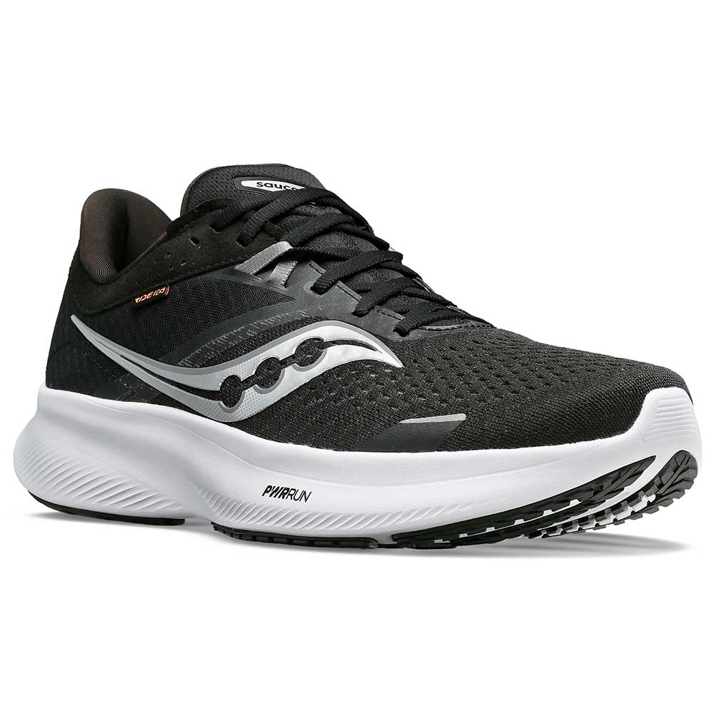 Saucony, Scarpa da corsa Ride 16 da uomo - Nero/Bianco - Ampia (2E)