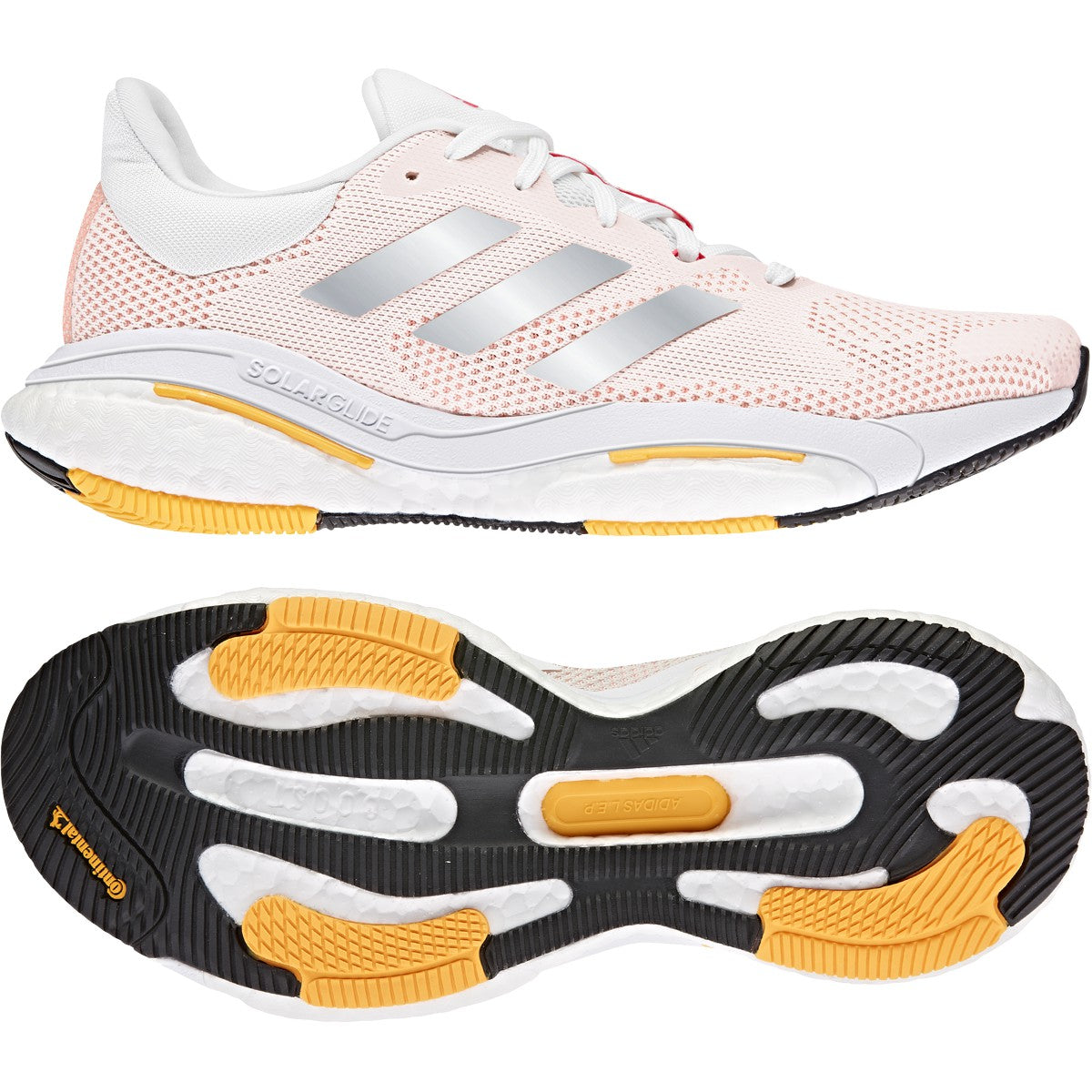 adidas, Scarpa da corsa Solar Glide 5 Donna - Core White/Silver Met/Lt Flash Orange - Regular (B)