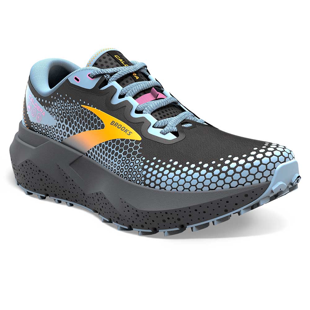 Brooks, Scarpa da trail Caldera 6 da donna - Nero/Blu/Giallo - Regolare (B)