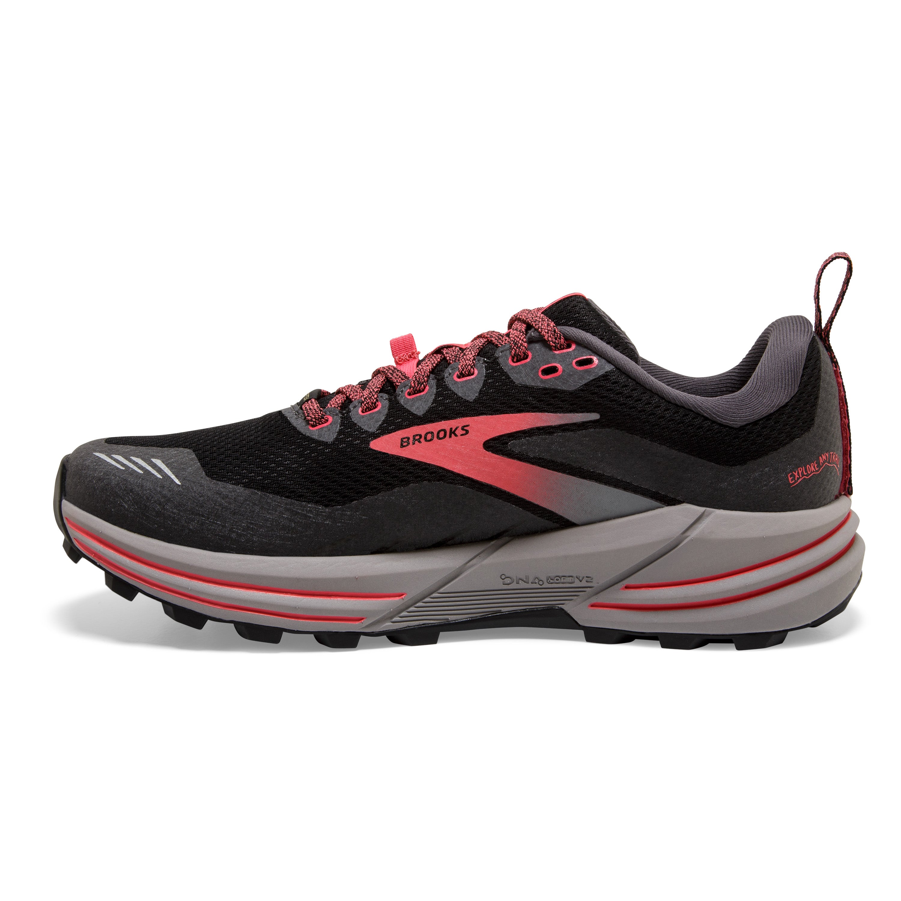 Brooks, Scarpa da trail running Cascadia 16 GoreTEX da donna - nero/perla annerita/corallo - Regolare (B)