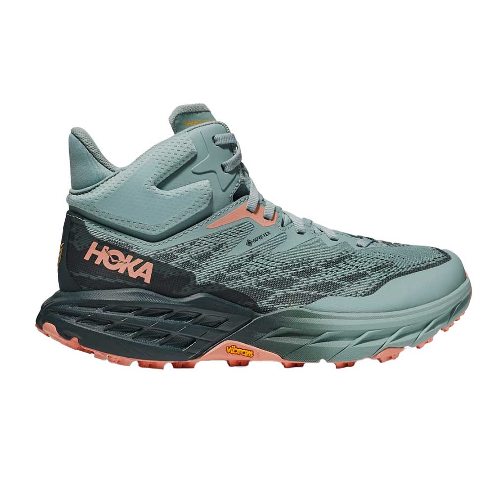 HOKA, Scarpa da trail running Speedgoat 5 Mid GTX da donna - Agave/Spruce - Regolare (B)