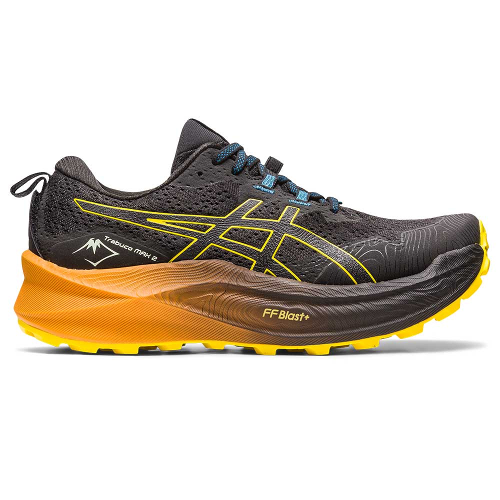 Asics, Scarpa da trail running Trabuco Max 2 da uomo - Nero/Giallo oro - Regolare (D)