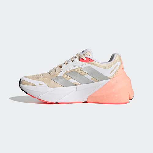 adidas, Scarpe da corsa AdiSTAR da donna - Ecru Tint/Argento Metallizzato/Arancione Chiaro - Regolare (B)