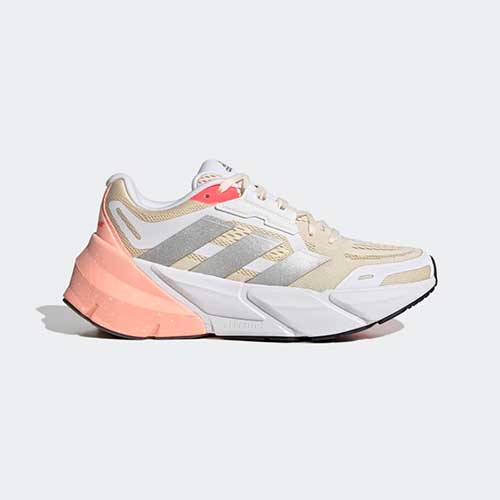 adidas, Scarpe da corsa AdiSTAR da donna - Ecru Tint/Argento Metallizzato/Arancione Chiaro - Regolare (B)