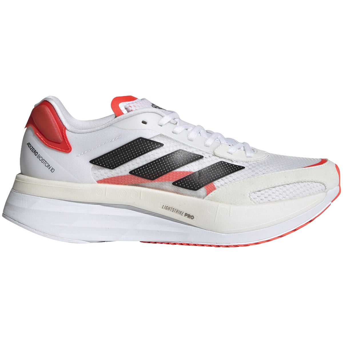 adidas, Scarpe da corsa Adizero Boston 10 Donna - Cloud White/Core Black/Solar Red - Regolare (B)