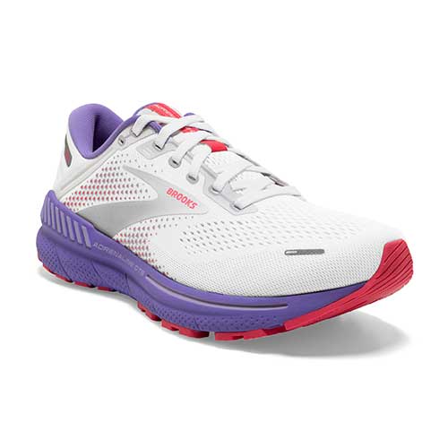 Brooks, Scarpe da corsa Adrenaline GTS 22 da donna - Bianco/Corallo/Purple - Regolare (B)