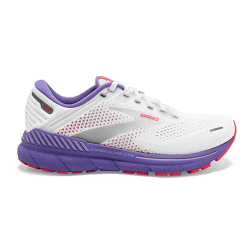 Brooks, Scarpe da corsa Adrenaline GTS 22 da donna - Bianco/Corallo/Purple - Regolare (B)