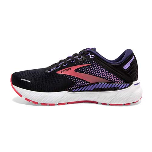 Brooks, Scarpe da corsa Adrenaline GTS 22 da donna - Nero/viola/corallo - Ampio (D)