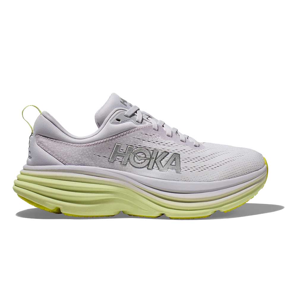 HOKA, Scarpe da corsa Bondi 8 da donna - Nimbus Cloud/Verde Luminoso - Regolare (B)