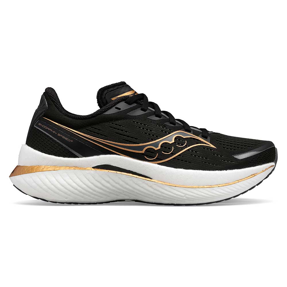 Saucony, Scarpe da corsa Endorphin Speed 3 da donna - Nero/Goldstruck - Regolare (B)