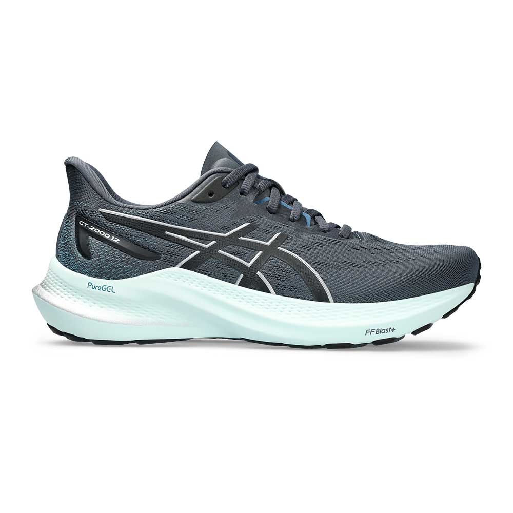 Asics, Scarpe da corsa GT-2000 12 da donna - Tarmac/Argento puro - Regolare (B)