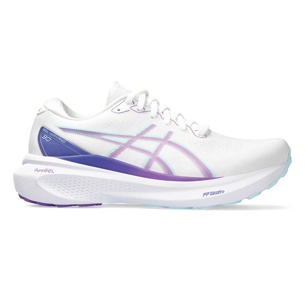 Asics, Scarpe da corsa Gel-Kayano 30 da donna - Bianco/Cyber Grape- Regolare (B)