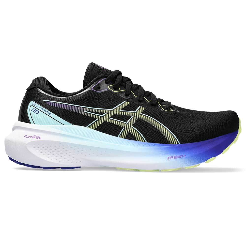 Asics, Scarpe da corsa Gel-Kayano 30 da donna - Nero/Giallo Chiaro - Regolare (B)