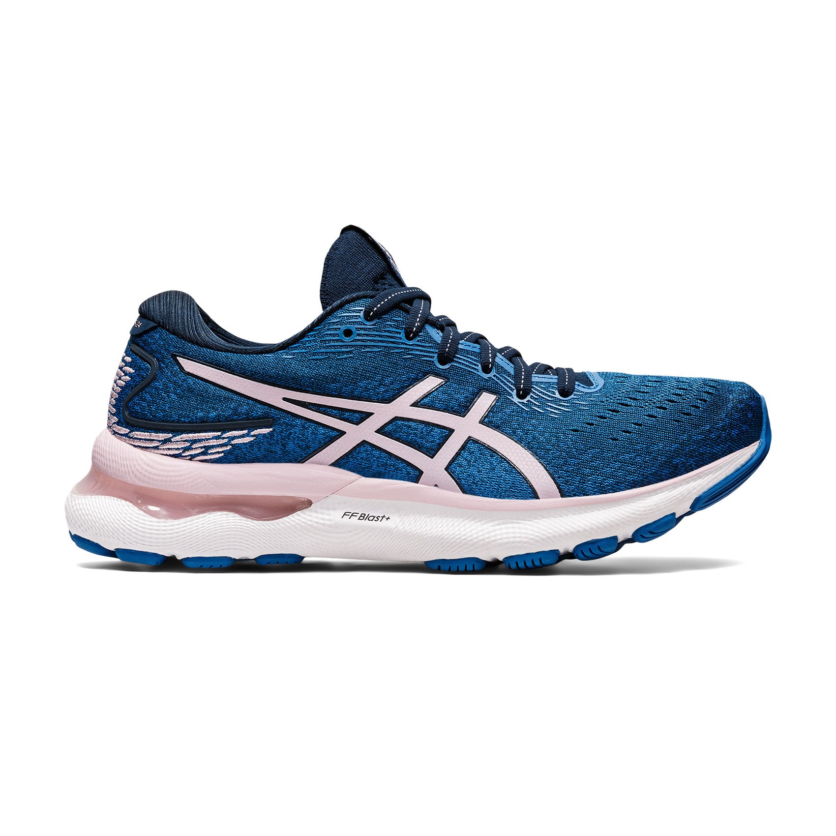 Asics, Scarpe da corsa Gel Nimbus 24 Donna - French Blue/Barely Rose- Wide (D)