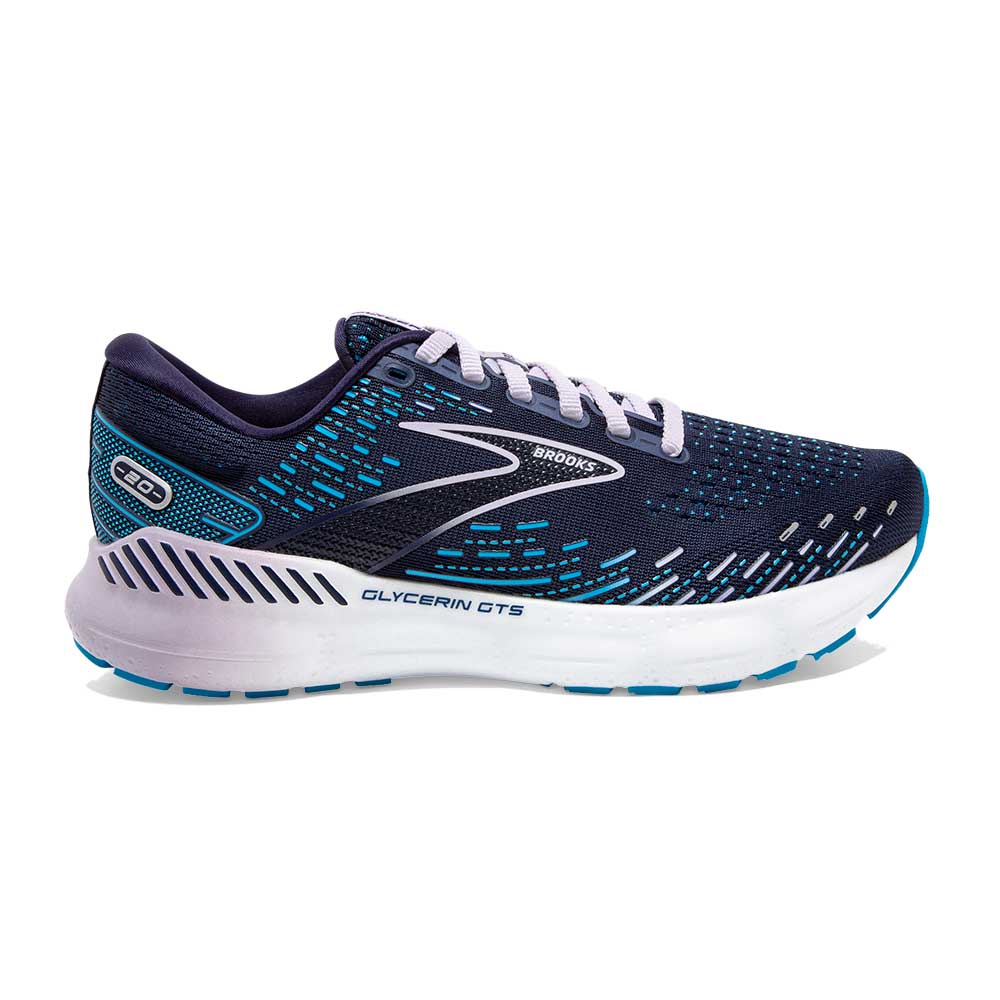 Brooks, Scarpe da corsa Glycerin GTS 20 Donna - Peacoat/Ocean/Pastel Lilac - Wide (D)