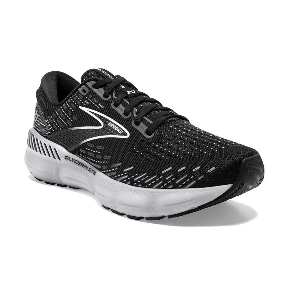 Brooks, Scarpe da corsa Glycerin GTS 20 da donna - Nero/Bianco/Alloy - Regolare (B)