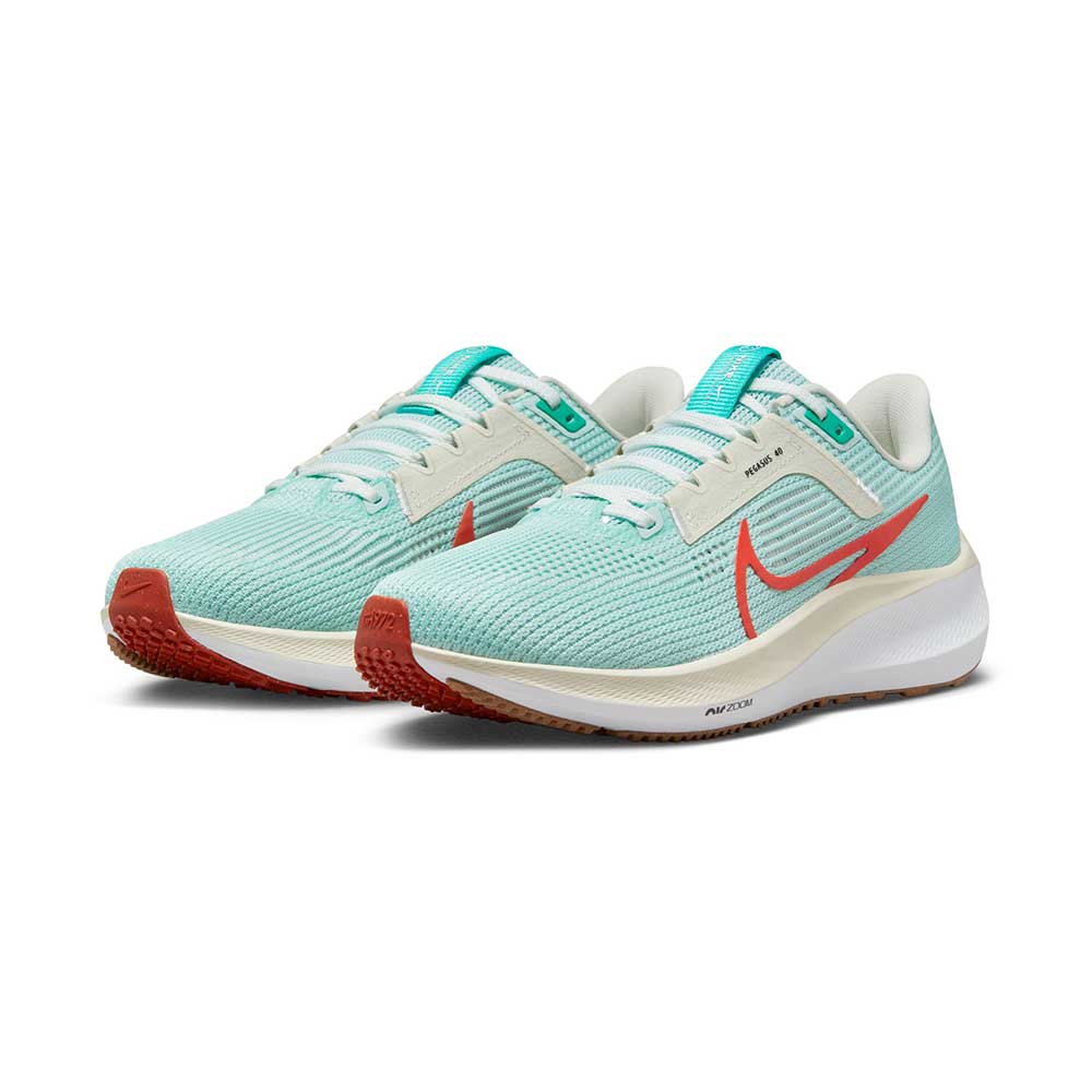 Nike, Scarpe da corsa Nike Air Zoom Pegasus 40 Donna - Jade Ice/Picante Red-White-Sea Glass- Regular (B)