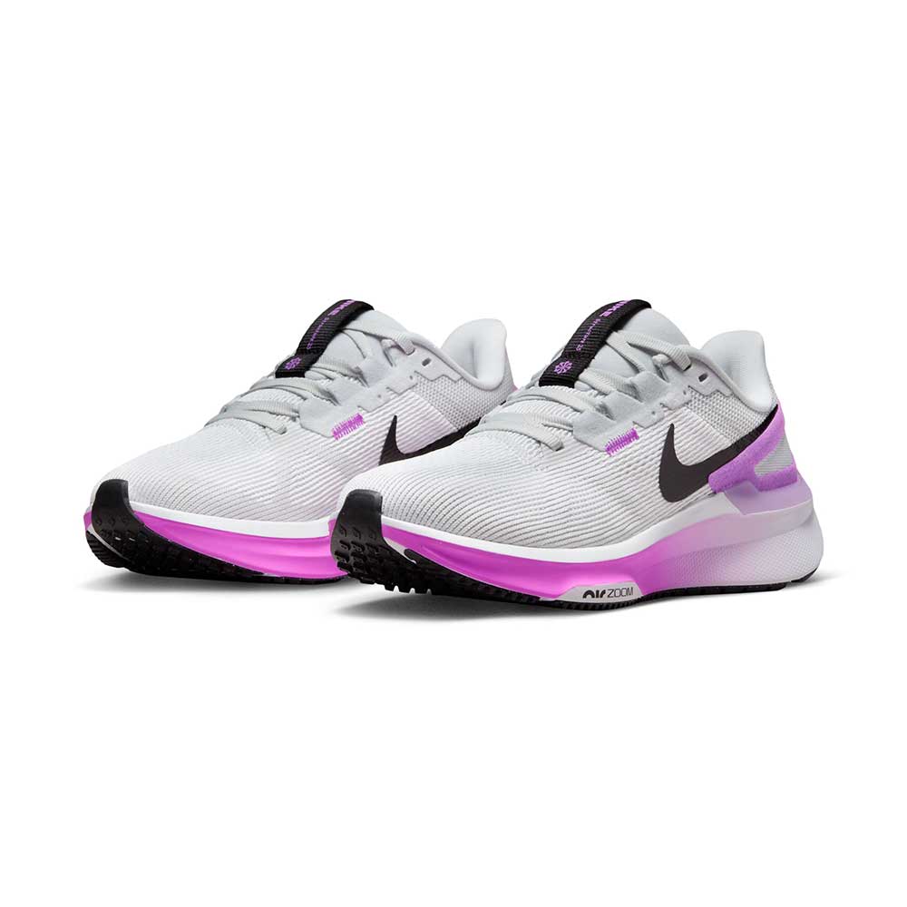 Nike, Scarpe da corsa Nike Air Zoom Structure 25 Donna - Bianco/Nero-Pure Platinum-Fuchsia Dream- Regular (B)