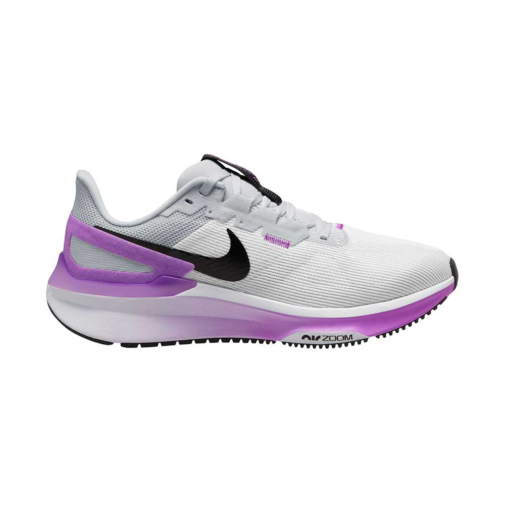 Nike, Scarpe da corsa Nike Air Zoom Structure 25 Donna - Bianco/Nero-Pure Platinum-Fuchsia Dream- Regular (B)