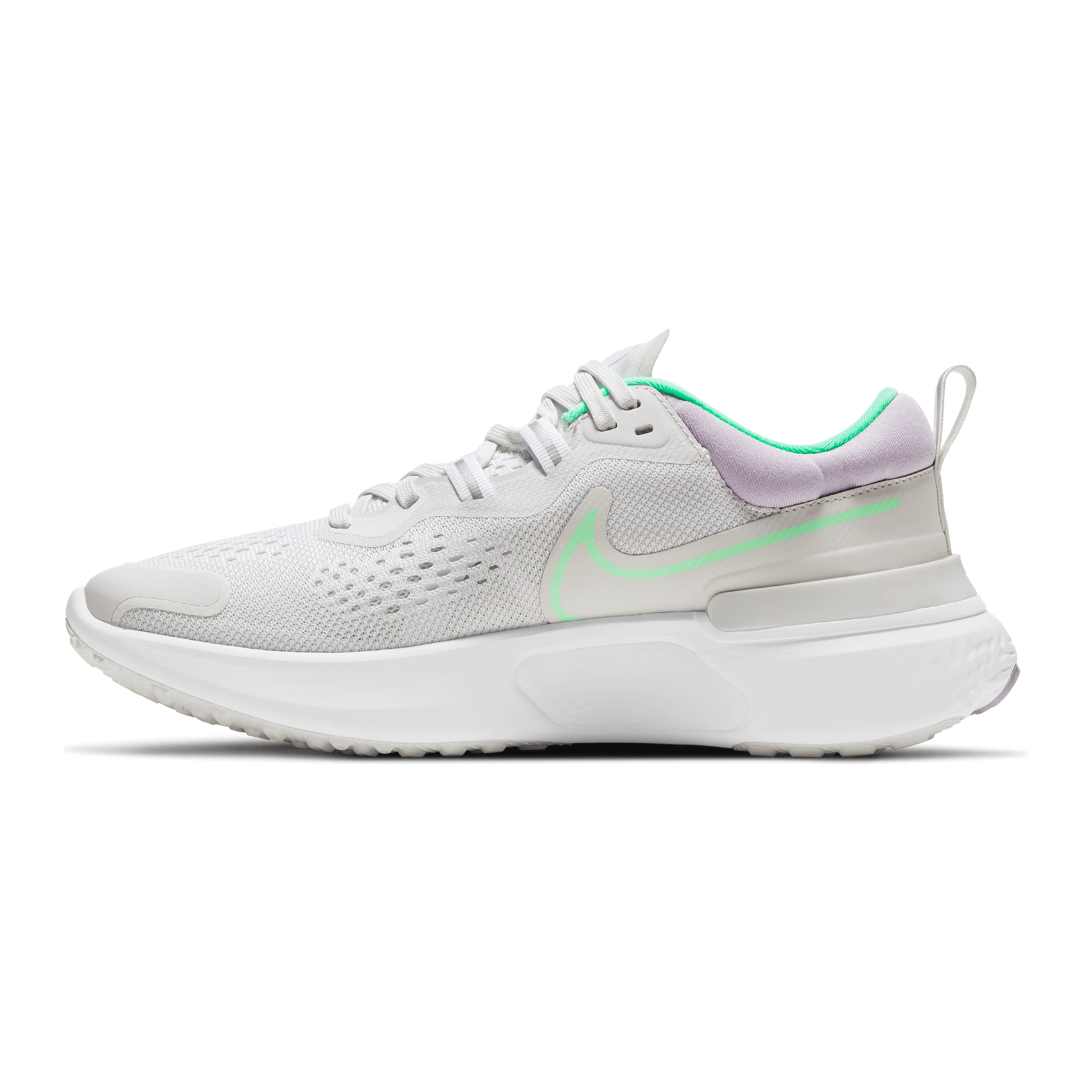 Nike, Scarpe da corsa Nike React Miler 2 Donna - Platinum Tint/Green Glow/White - Regular (B)