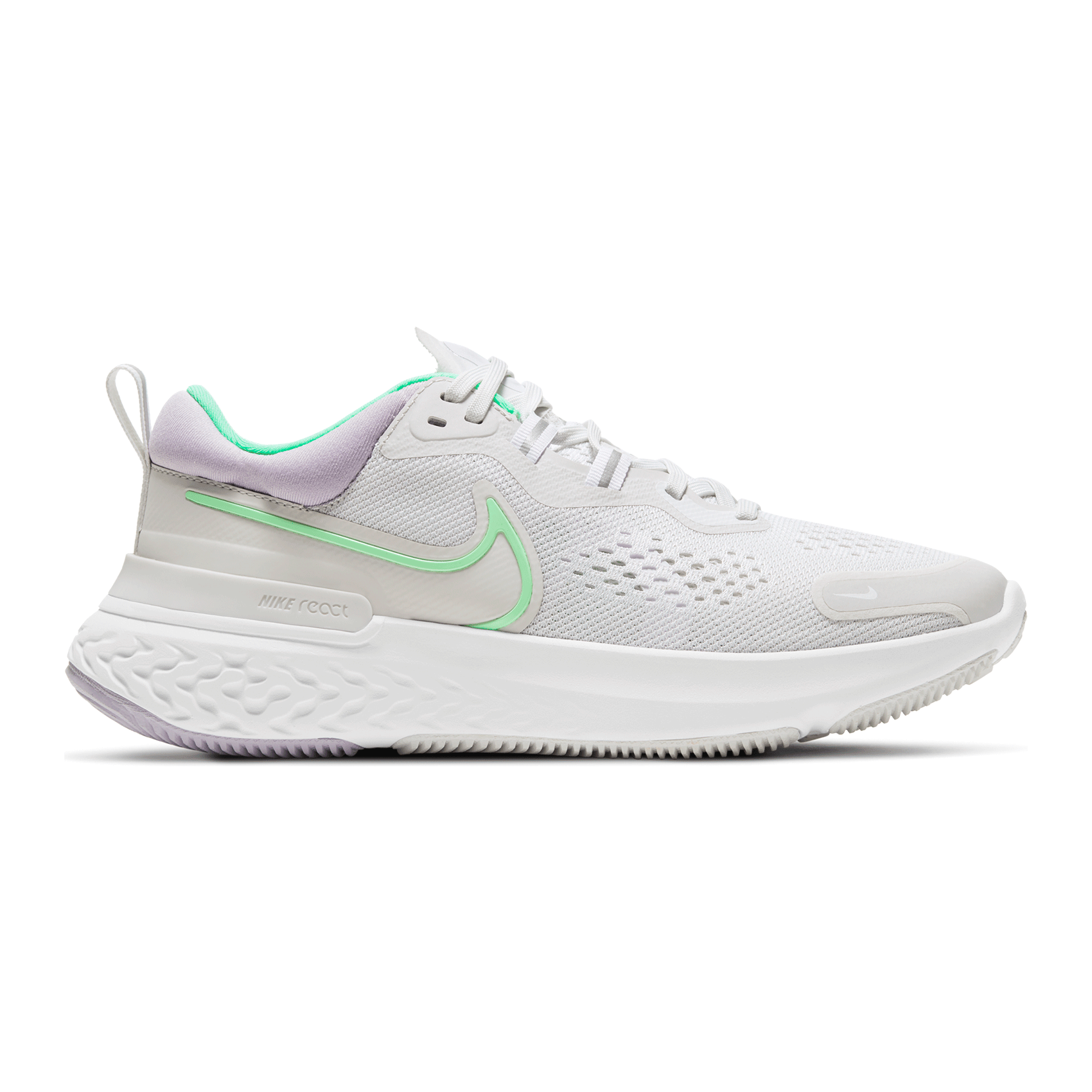 Nike, Scarpe da corsa Nike React Miler 2 Donna - Platinum Tint/Green Glow/White - Regular (B)