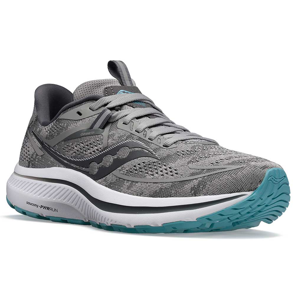 Saucony, Scarpe da corsa Omni 21 da donna - Alloy/Rainfall- Regular (B)