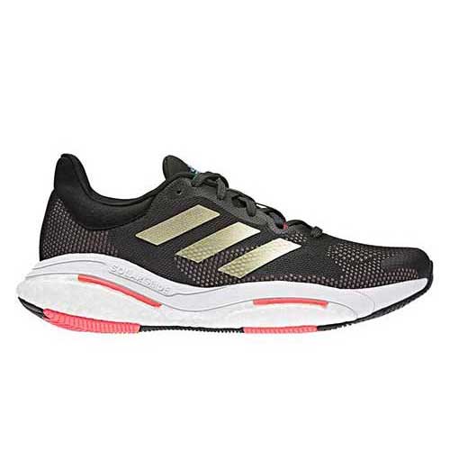 adidas, Scarpe da corsa Solar Glide 5 Donna - Carbonio/Sandy Beige Met/Turbo - Regolare (B)