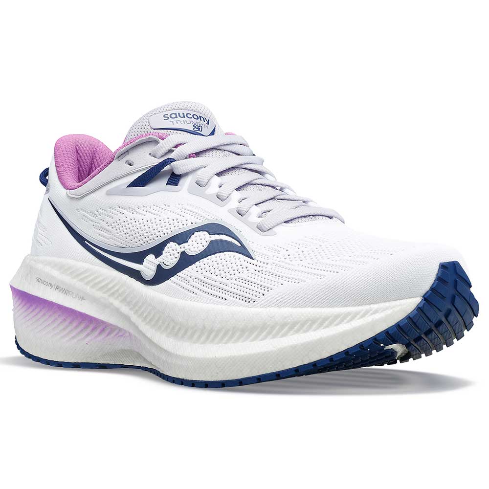 Saucony, Scarpe da corsa Triumph 21 da donna - Bianco/Indaco - Regolare (B)