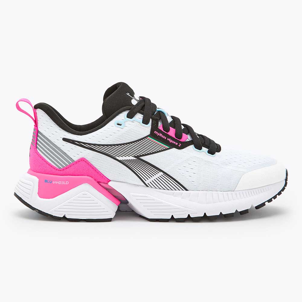 Diadora, Scarpe da corsa Vigore 2 da donna - Bianco/Pink Fluo/Nero - Regolare (B)