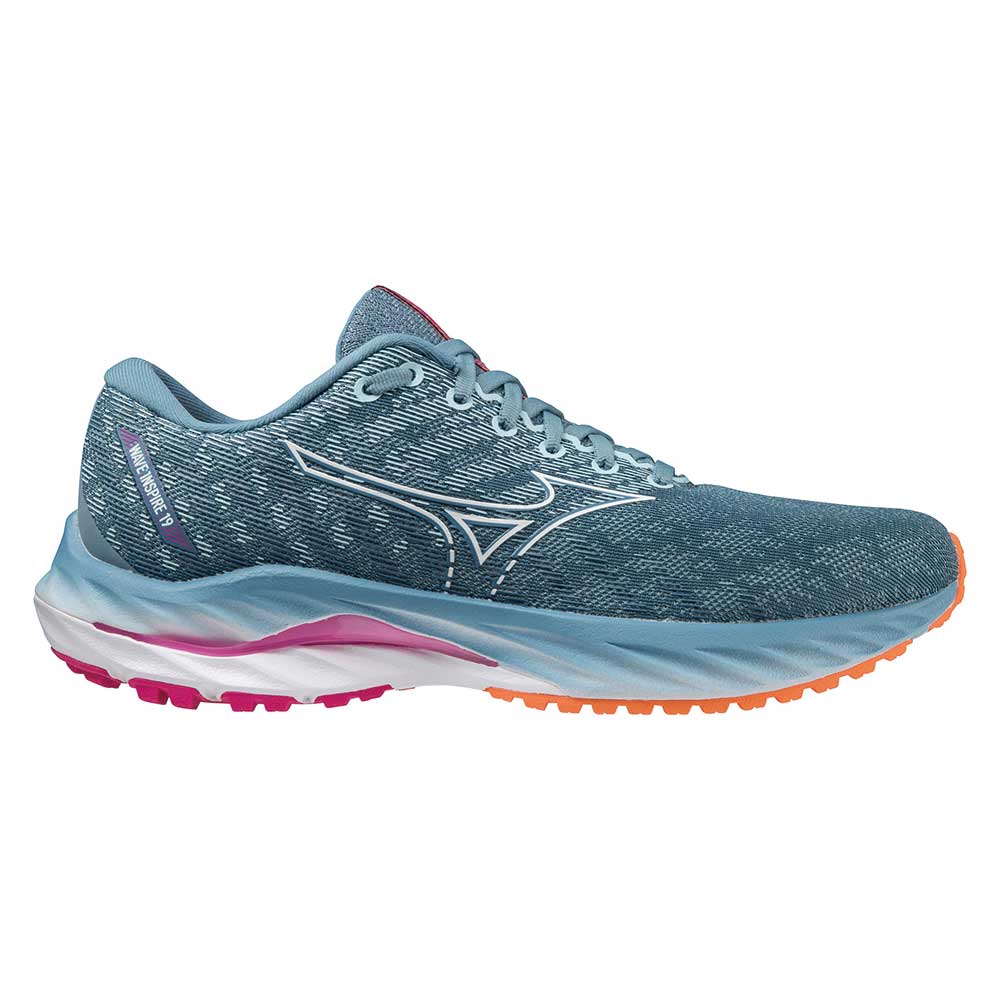 Mizuno, Scarpe da corsa Wave Inspire 19 da donna - Blu Provinciale/Bianco - Ampio (D)