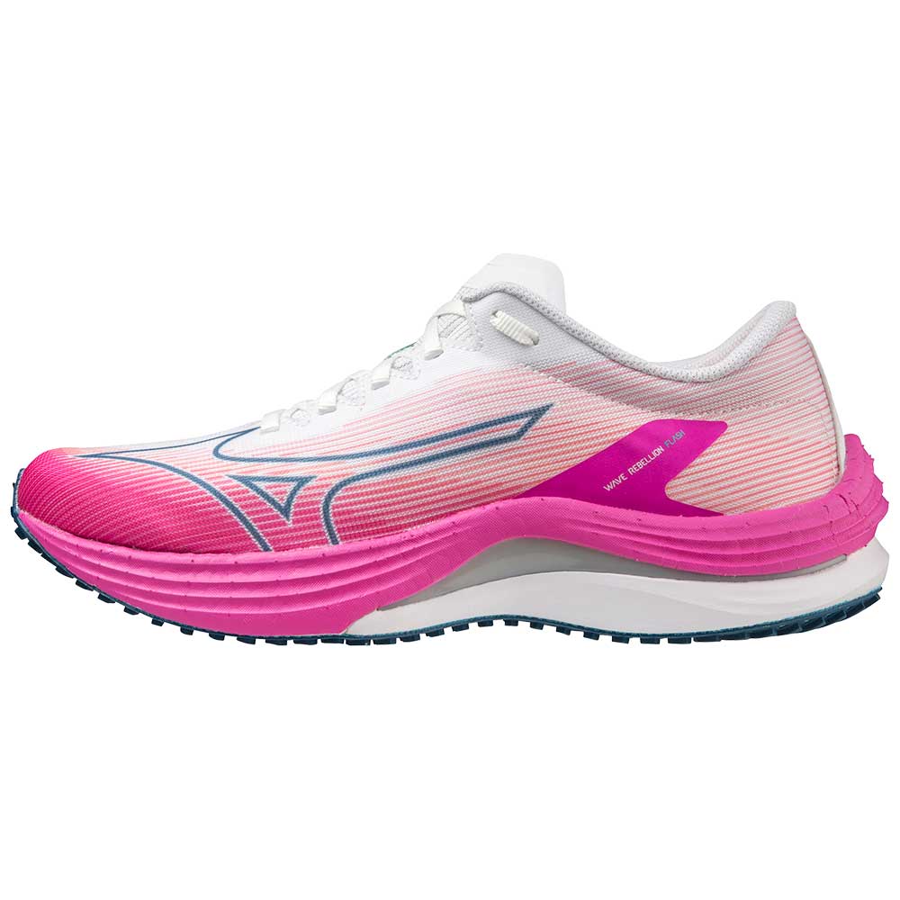 Mizuno, Scarpe da corsa Wave Rebellion Flash da uomo - Bianco/Argento - Regolare (D)