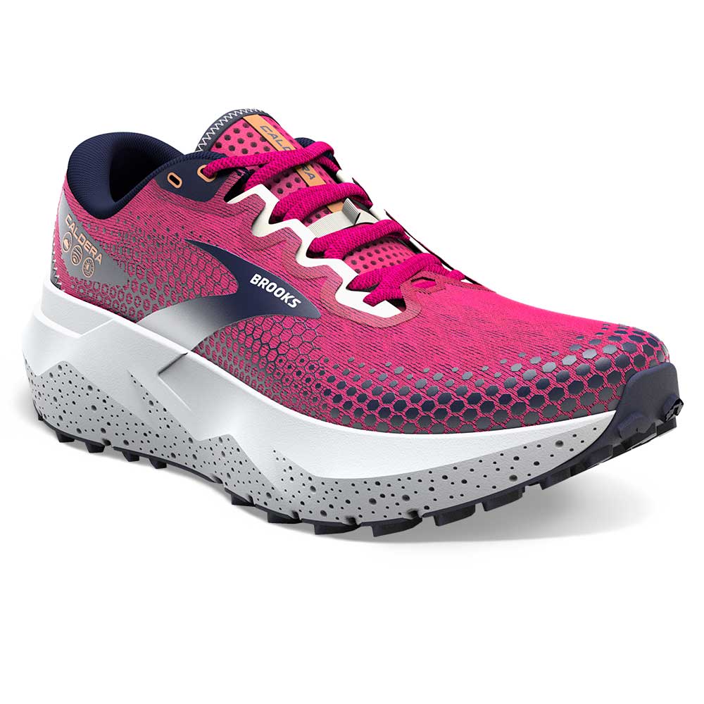 Brooks, Scarpe da trail Caldera 6 da donna - Pink Glo/Peacoat/Marshmallow - Regular (B)