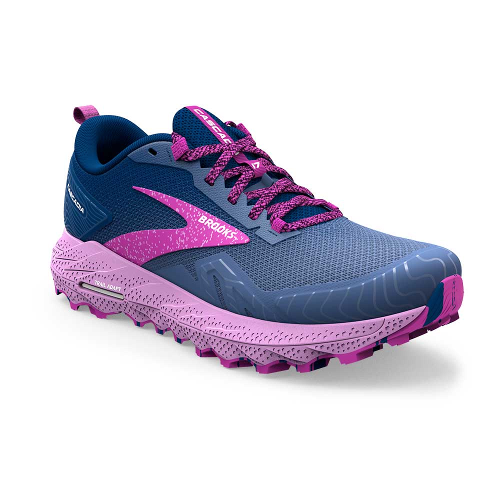 Brooks, Scarpe da trail running Cascadia da donna - Navy/Purple/Violet - Regolare (B)