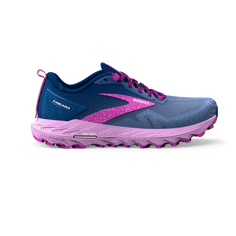 Brooks, Scarpe da trail running Cascadia da donna - Navy/Purple/Violet - Regolare (B)