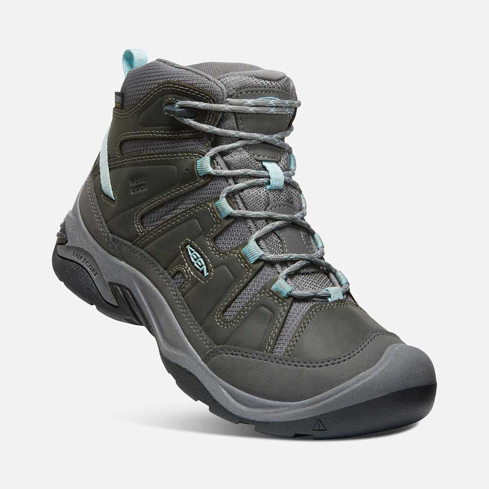 KEEN, Stivale da trekking Circadia Mid WP da donna - Grigio acciaio/Blu nuvoloso - Regolare (B)