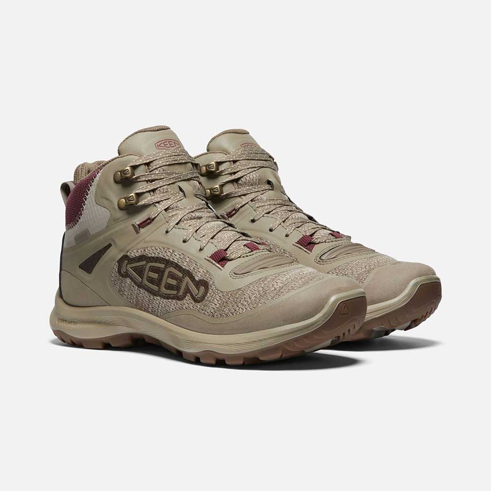 KEEN, Stivale da trekking Terradora Flex Mid WP da donna - Plaza Taupe/Windsor Wine - Regolare (B)