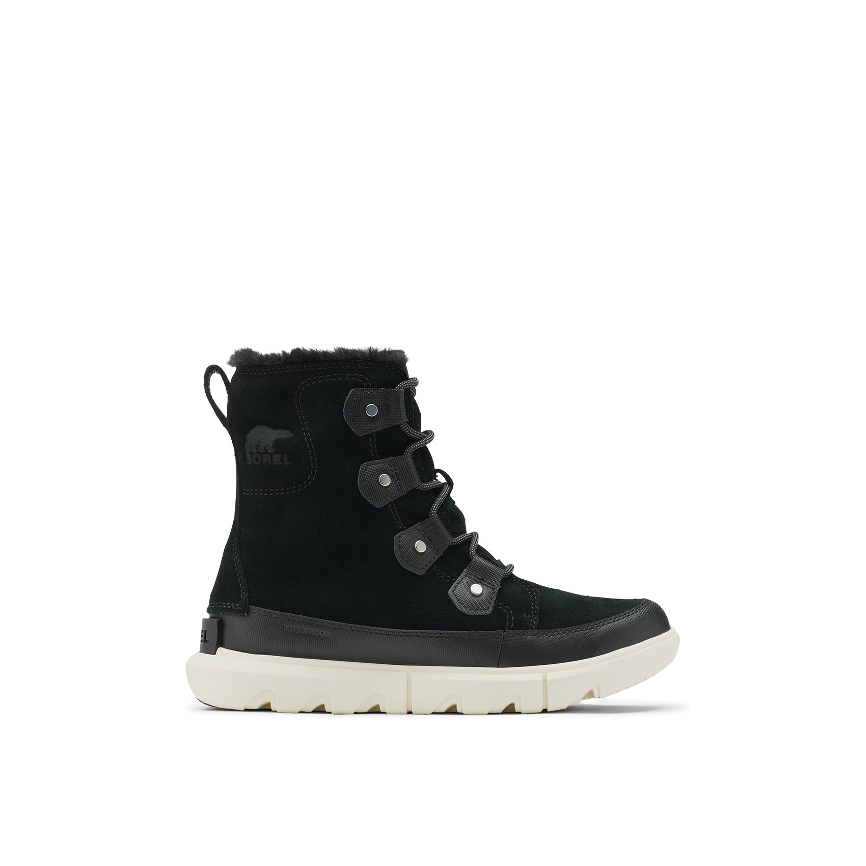 Sorel, Stivale donna Explorer II Joan in pelliccia sintetica - Nero/Fawn - Regolare (B)