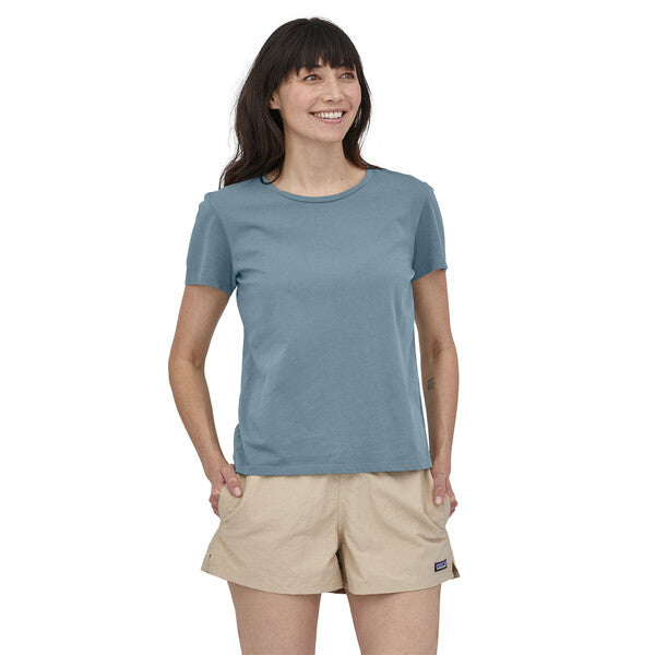 Patagonia, T-shirt da donna in cotone organico certificato Regenerative - Plume Grey