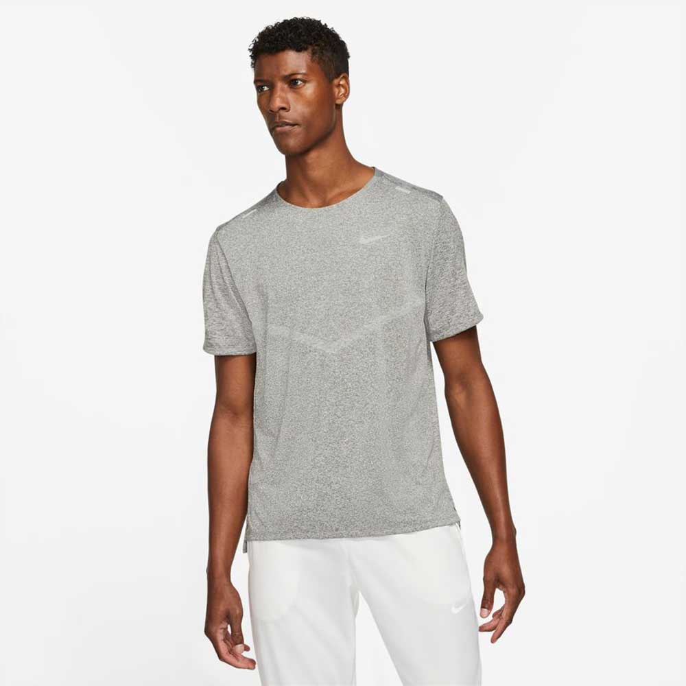 Nike, Top a maniche corte Rise 365 da uomo - Grigio fumo