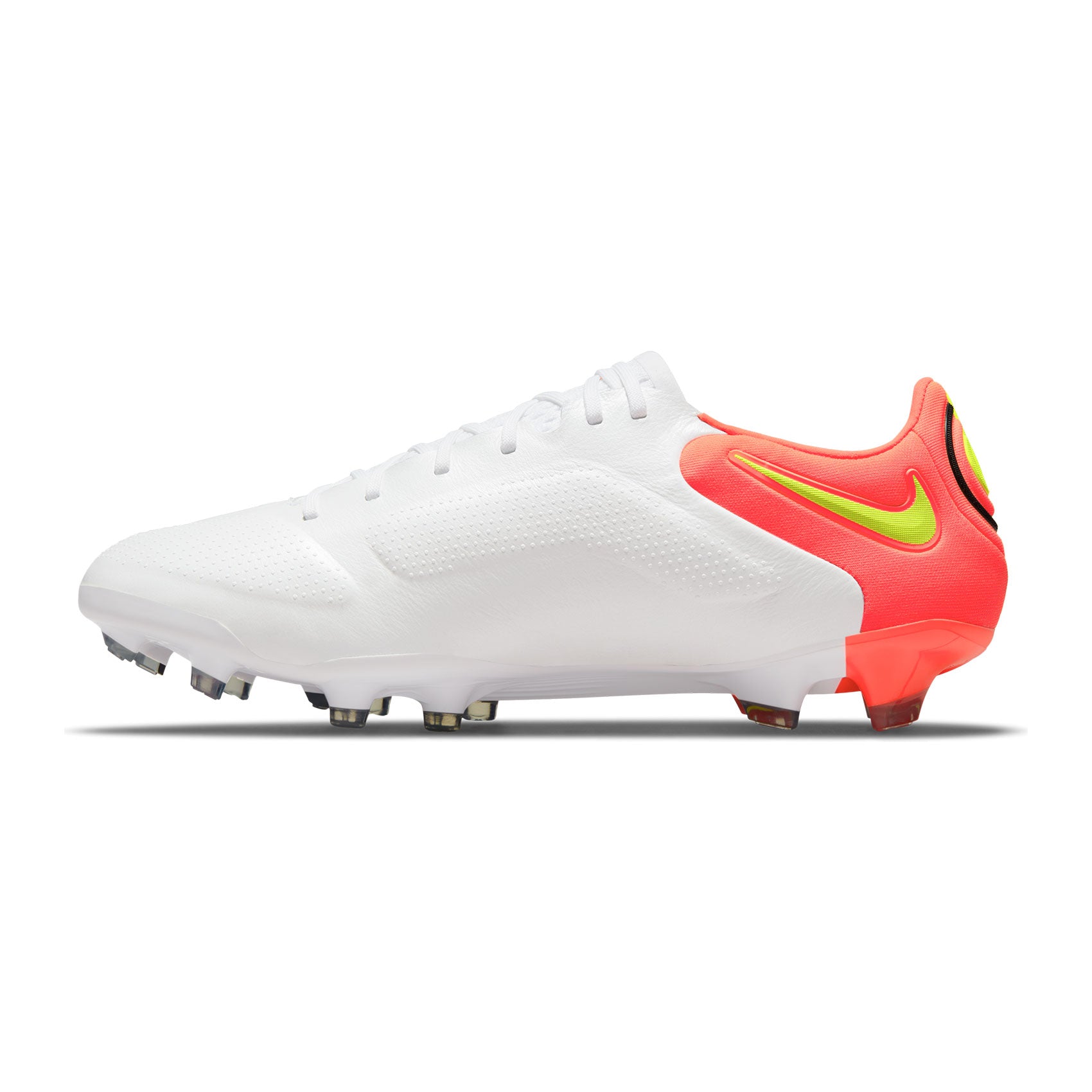 Nike, Unisex Tiempo Legend 9 Elite FG Scarpa da calcio - Bianco/Volt/Bright Crimson - Regolare (D)