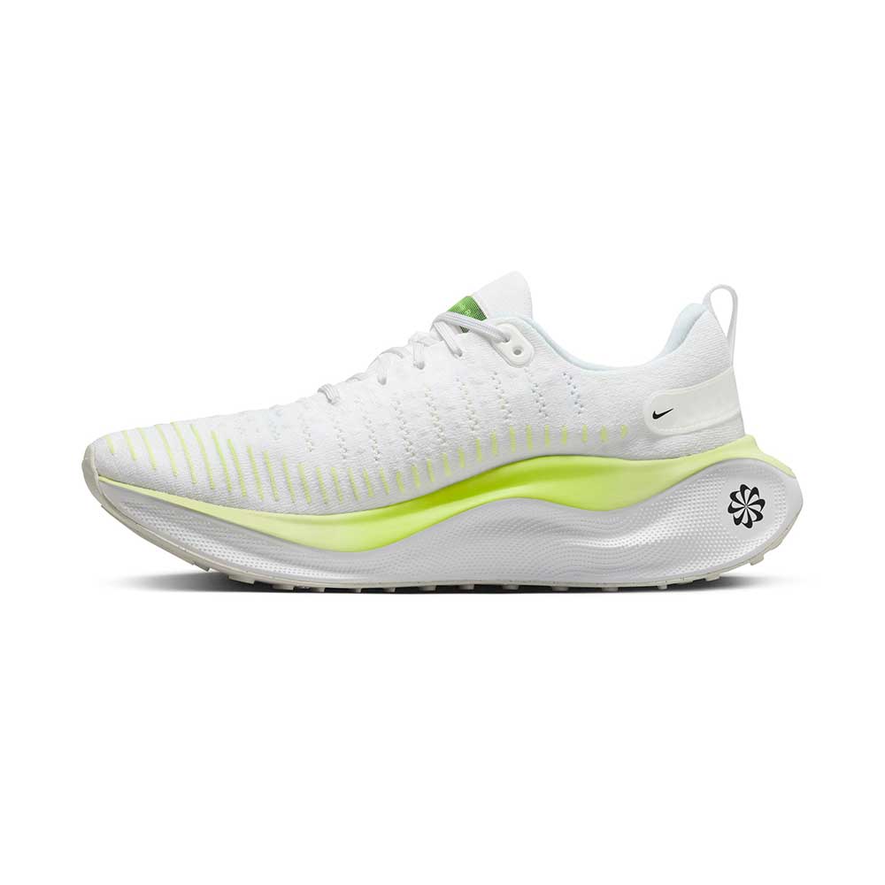 Nike, Uomo Nike React Infinity Run Flyknit 4 Running Shoe- White/Light Lemon Twist/Volt/Black- Regular (B)