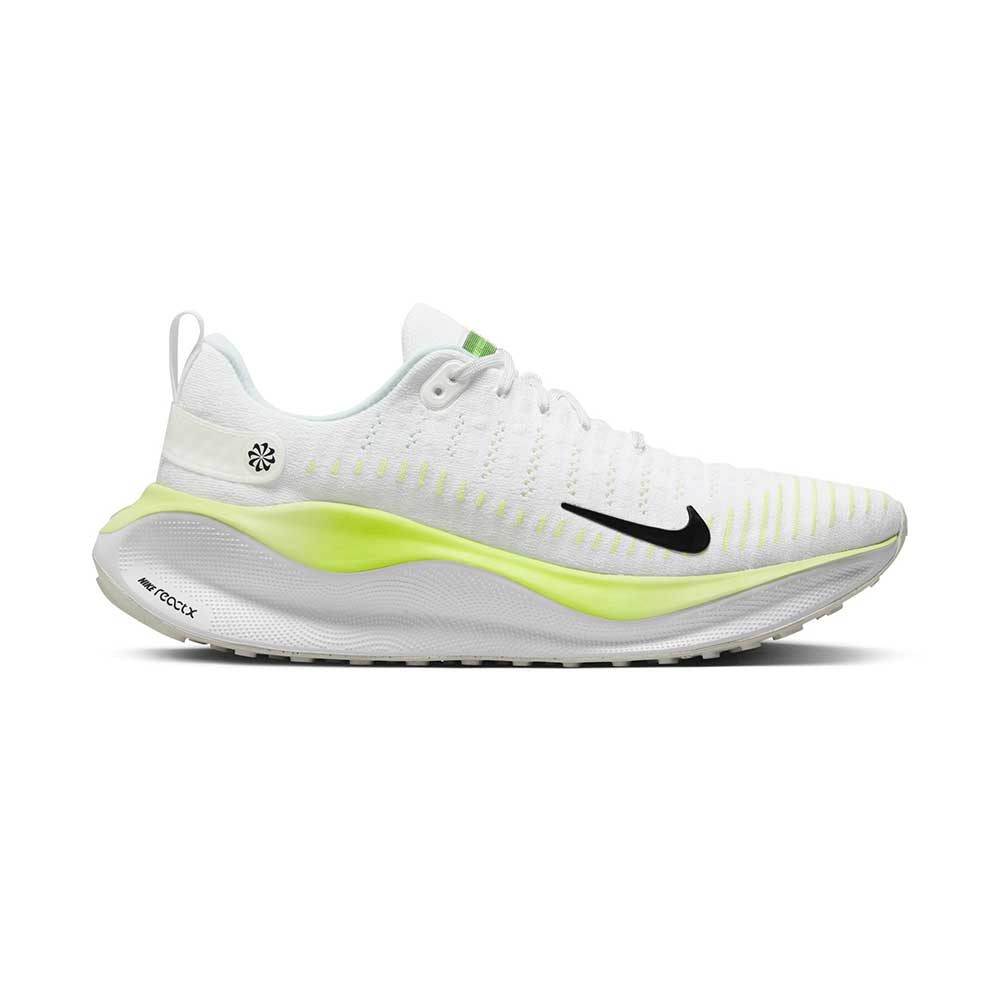 Nike, Uomo Nike React Infinity Run Flyknit 4 Running Shoe- White/Light Lemon Twist/Volt/Black- Regular (B)