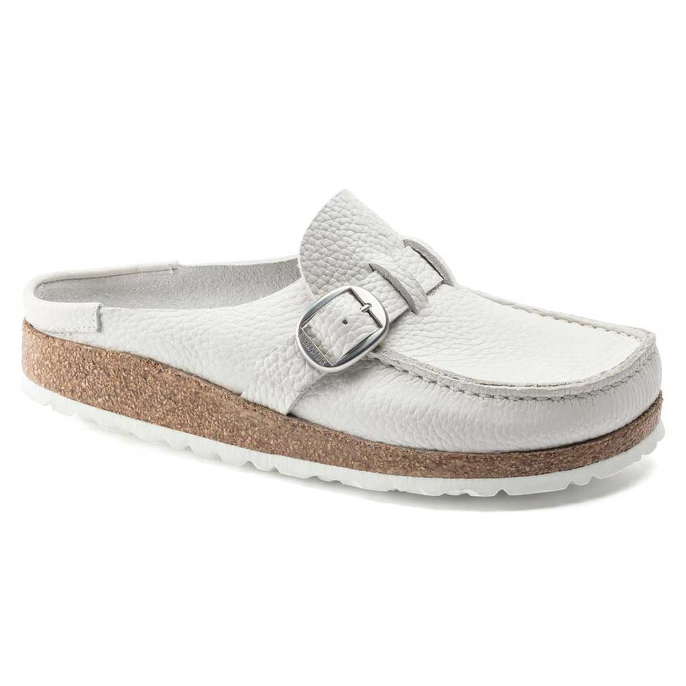 Birkenstock, Zoccolo da donna Buckley in pelle naturale - Bianco - Medio/Stretto